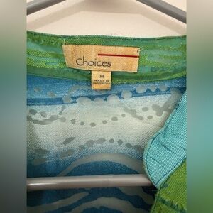 Choices Vibrant Green and Blue Blouse
